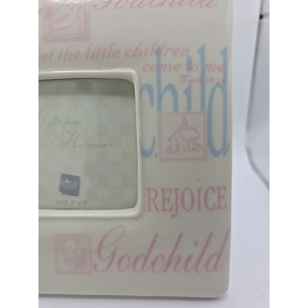 New Gods Greatest Gift 3x3‎ Picture Frame Godchild Pastel Colors Baby Boy Girl